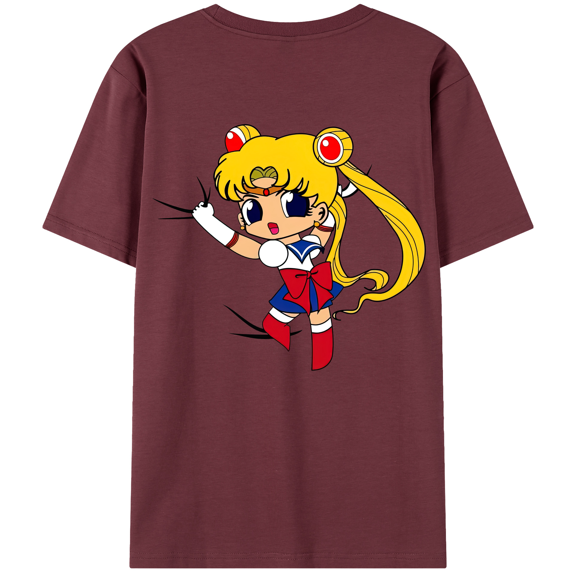 （画像用） 美少女戦士セーラームーン 月野 うさぎ つきの うさぎ Sailor Moon Tsukino Usagi 綿100％半袖Tシャツ（背面プリント）